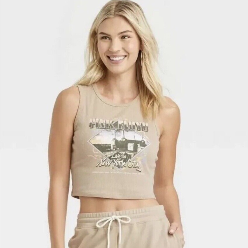 NWOT Pink Floyd Cropped Ribbed Tank Top